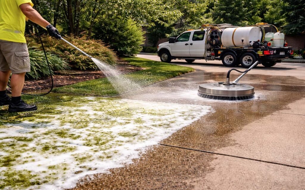 how much does it cost to pressure wash a driveway​
